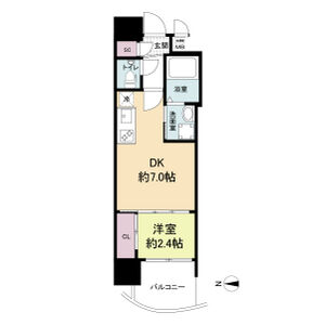 1DK 間取り図