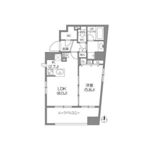 1LDK 間取り図
