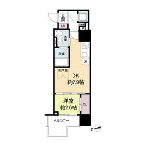 1DK 間取り図