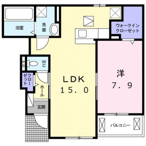 1LDK 間取り図