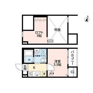1K 間取り図