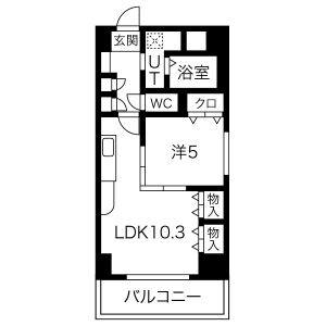 1LDK 間取り図