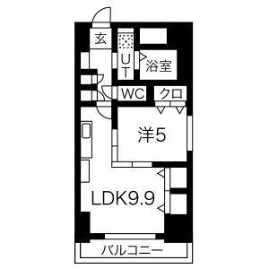 1LDK 間取り図