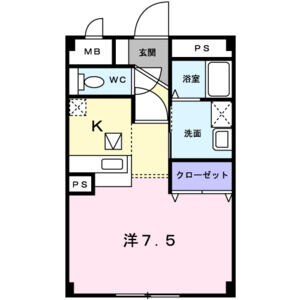 1K 間取り図