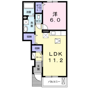 1LDK 間取り図