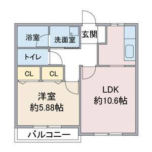 1LDK 間取り図