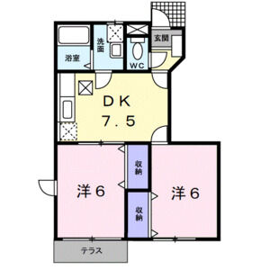 2DK 間取り図