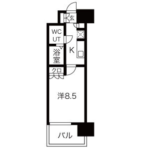1K 間取り図