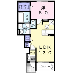 1LDK 間取り図