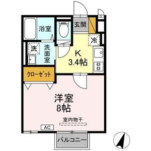 1K 間取り図