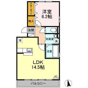 1LDK 間取り図