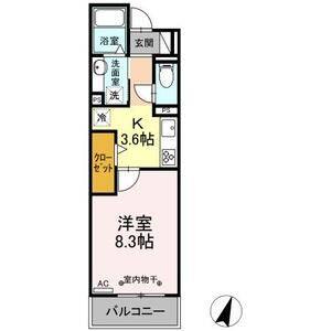 1K 間取り図