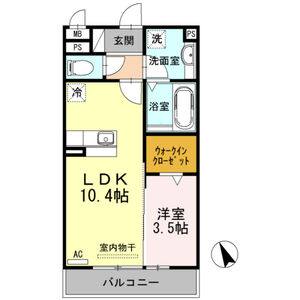 1LDK 間取り図