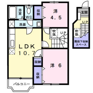 2LDK 間取り図