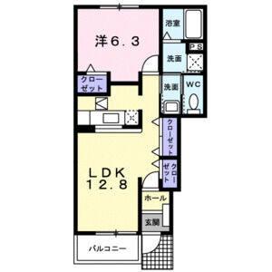 1LDK 間取り図