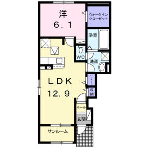 1LDK 間取り図