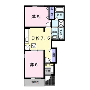 2DK 間取り図