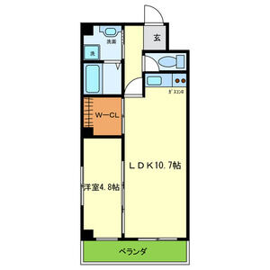 1LDK 間取り図