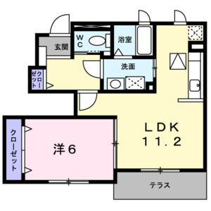1LDK 間取り図