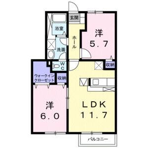 2LDK 間取り図