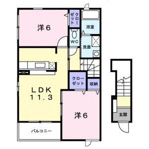 2LDK 間取り図