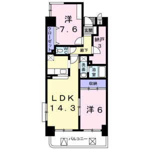 2LDK 間取り図