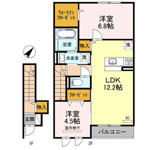 2LDK 間取り図