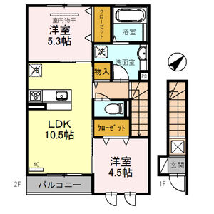 2LDK 間取り図