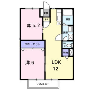 2LDK 間取り図