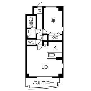 1LDK 間取り図