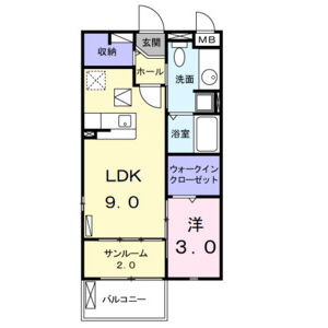 1LDK 間取り図