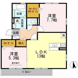 2LDK 間取り図