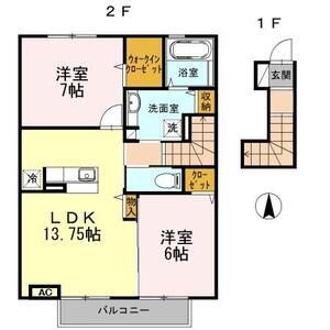 2LDK 間取り図