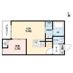 1LDK 間取り図