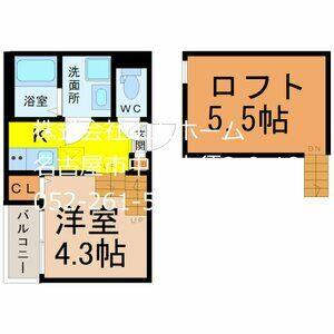 1K 間取り図