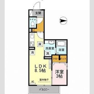 1LDK 間取り図