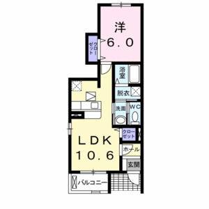 1LDK 間取り図