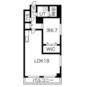 1LDK 間取り図