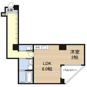 1LDK 間取り図