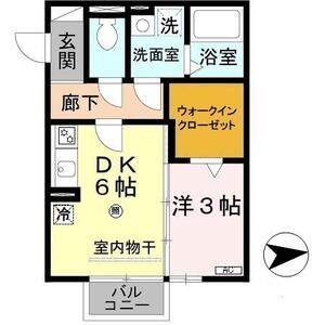 1DK 間取り図