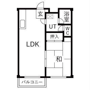 1LDK 間取り図