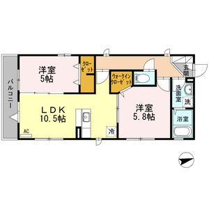 2LDK 間取り図
