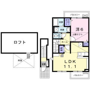 1LDK 間取り図