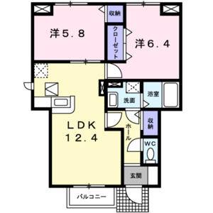 2LDK 間取り図