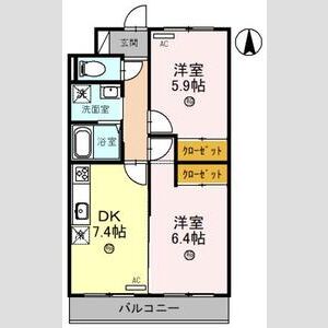 2DK 間取り図