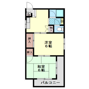2DK 間取り図