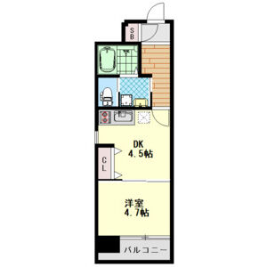 1DK 間取り図