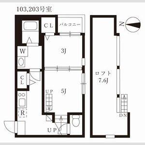 1DK 間取り図