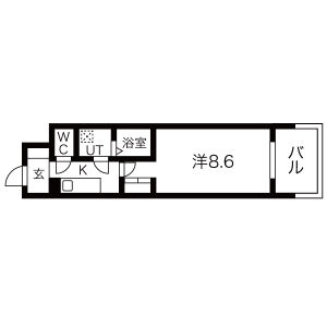 1K 間取り図