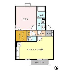 1LDK 間取り図